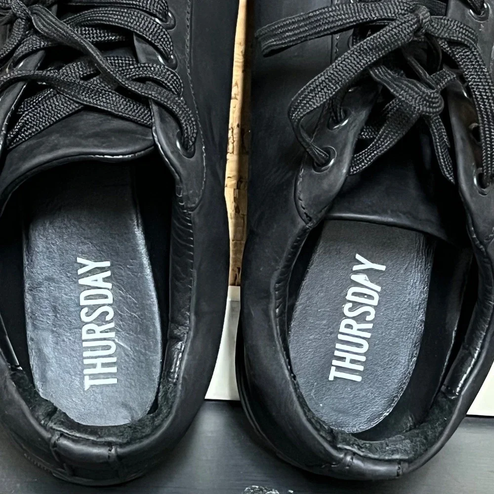 Thursday Boot Co Everyday Black Leather Low Top Sneakers Men's Size‎ 10